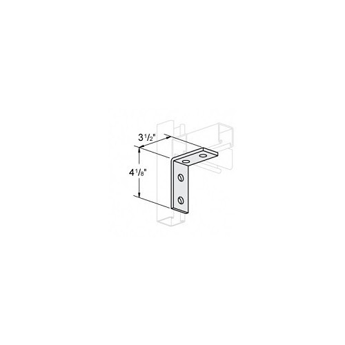 Corner Angle, Number of Holes: 4, 4-1/8 in Length, 3-1/2 in Width, 1/4 in Thickness