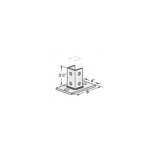 Post Base, Number of Channels: 1, 3-1/2 in Base Height, For 1-5/8 in Struts, 316 Stainless Steel