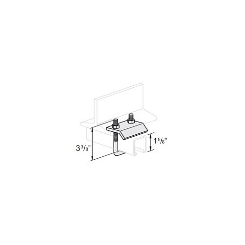 Beam Clamp, 1-5/8 in Nominal, U-Bolt, Hot Dipped Galvanized