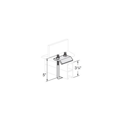 Beam Clamp, 3-1/4 in Nominal, U-Bolt, Hot Dipped Galvanized