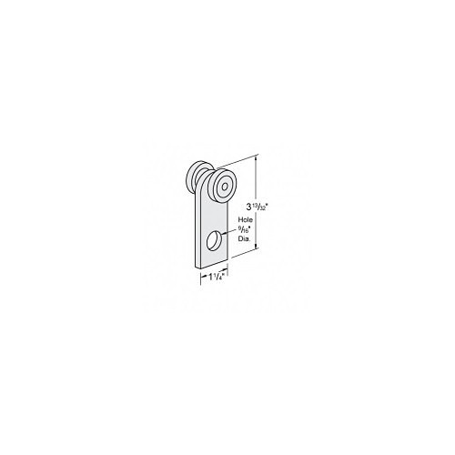 Channel Trolley, 1-1/4 in Length, 3-13/32 in Height, Number of Wheels: 2, For 1-5/8 in Channel/Strut