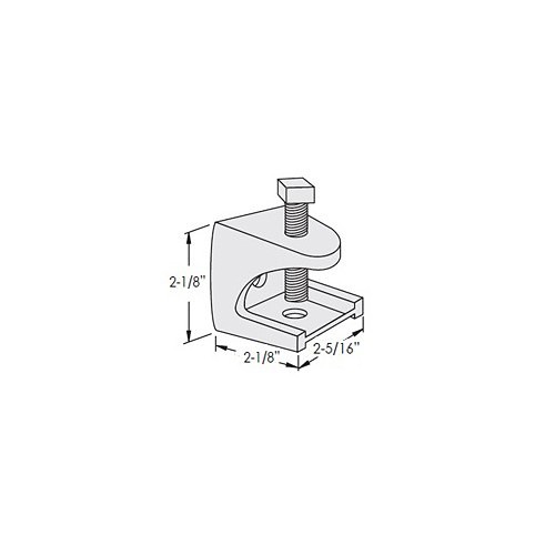 Pipe Beam Clamp, 1/2-13 in Rod, Malleable Iron, Electro-Galvanized