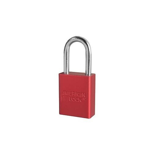 Master Lock® 045-S1106KARED Lockout Padlock, Alike Key, Red, Aluminum Body, 9/32 in Shackle Dia, 1-1/2 in Shackle Height, 25/32 in Shackle Width, Aluminum Shackle
