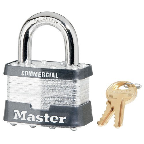 Master Lock® 25KA-15L001 Lockout Padlock, Alike Key, Silver, Steel Body, 3/8 in Shackle Dia, 1 in Shackle Height, 15/16 in Shackle Width, Hardened Boron Alloy Steel Shackle