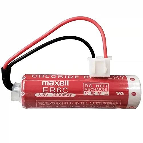 Maxell ER6C Lithium Battery, Lithium, 3.6 V Nominal, 2000 mAh Nominal Capacity, AA