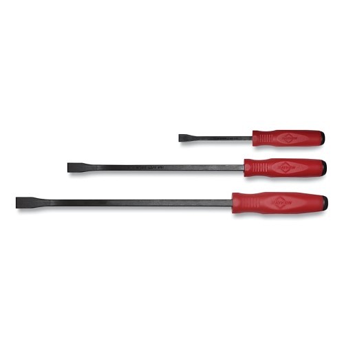 Mayhew™ 479-31090 Pry Bar Set, Economy Curved Capped, 3 Piece, 8 in, 13 in, 17 in Lengths Included, Steel Bar