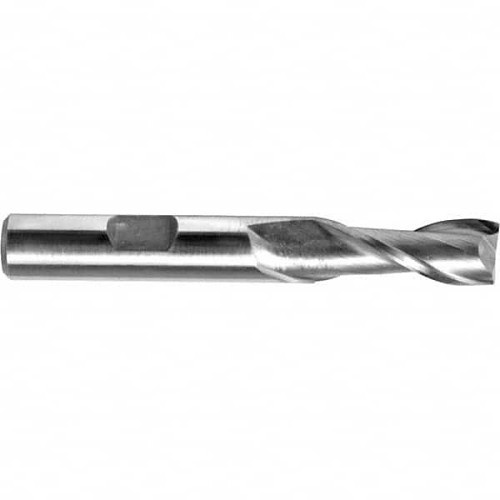 Melin Tool Company Melin Tool Company 10856 Square End Mill, 0.9843 in Cutter Dia, 2 in Length of Cut, 2 Flutes, 1 in Shank Dia, 4-1/2 in Overall Length, Bright