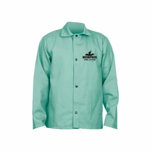 MCR Safety 39030M MCR Safety Welding 39030 Jacket With Inside Pocket, M, Fabric Whipcord/L/F Cotton, Green, Resists: Flame, ASTM D 6413, NFPA-701