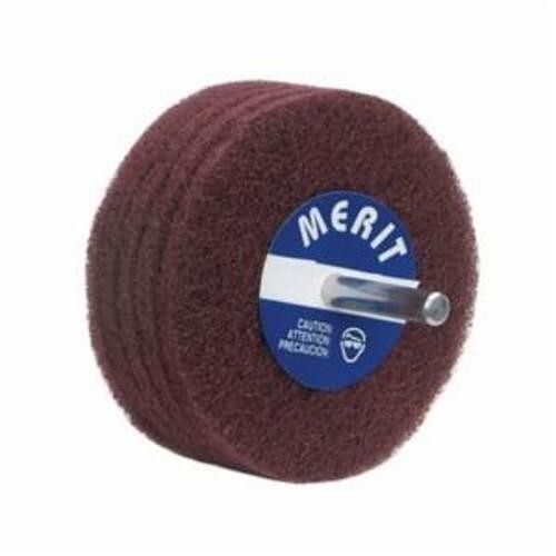 Merit® Bear-Tex® 08834131557 Non-Woven Disc Wheel, 3 in Dia, 1/4 in Center Hole, 1 in W Face, Fine Grade, Aluminum Oxide Abrasive