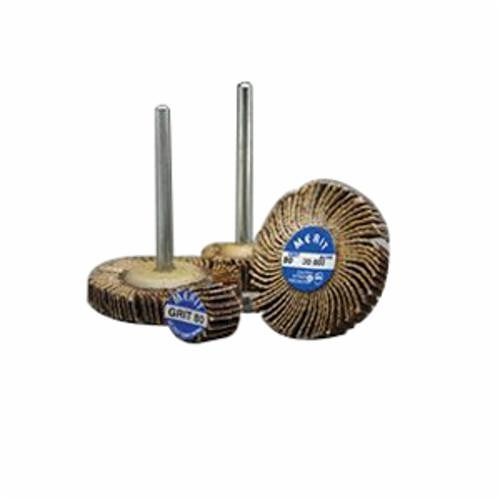 Merit® Grind-O-Flex™ 08834137472 MM-3838 Micro-Mini Coated Flap Wheel, 3/8 in Dia Wheel, 3/8 in W Face, 1/8 in Dia Shank, 120 Grit, Fine Grade, Aluminum Oxide Abrasive