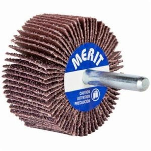 Merit® 08834149834 Mini Small Diameter Coated Flap Wheel, 3 in Dia Wheel, 1/2 in W Face, 1/4 in Dia Shank, 60 Grit, Coarse Grade, Aluminum Oxide Abrasive