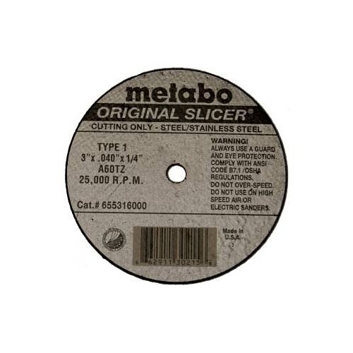 Metabo Corp Inc® Original slicer® 655348000 Cut-Off Wheel, 2 in Wheel Dia, 0.035 in Wheel Thickness, 3/8 in Center Hole, 60 Grit, Aluminum Oxide Abrasive