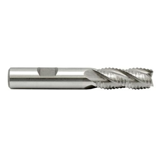 Roughing End Mill, 3/8 in Cutter Dia, 3/4 in Length of Cut, 4 Flutes, 3/8 in Shank Dia, 2-1/2 in Overall Length