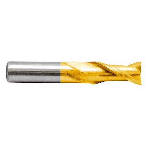 5/8X5/8 Finishing End Mill, 5/8 in Cutter Dia, 1-5/16 in Length of Cut, 2 Flutes, 5/8 in Shank Dia, 3-7/16 in Overall Length, TiN Coated