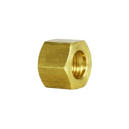 Hex Nut, Hex Nut, 1/2 in Nominal, Compression, Brass