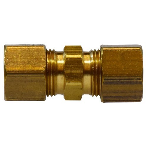 Pipe Union, Hex, Union, 3/8 in Nominal, Compression, Brass