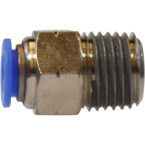 Push-In Adapter, Composite Body, Adapter, 5/32 x 1/8 in Nominal, Tube x MNPT, Brass