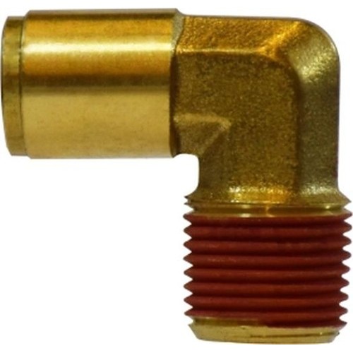 Push-In Elbow, Elbow, 3/16 x 1/8 in Nominal, Tube x MNPTF, Brass