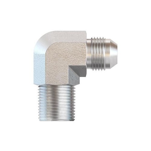 Tube Elbow, Branch, 7/16-20 x 1/8 in Nominal, Male JIC x MNPT, Steel, 90 deg