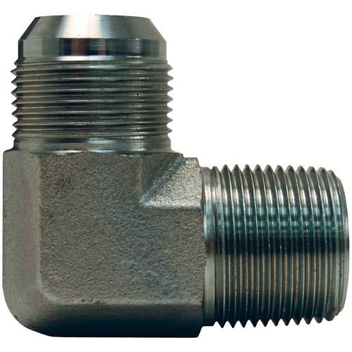 Tube Elbow, Branch, 1-1/16-12 x 3/4 in Nominal, Male JIC x MNPT, Brass, 90 deg