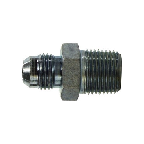 Hydraulic Connector, Straight, 5/16 x 24 in Nominal, 1/8 in Male JIC, Steel, 37 deg