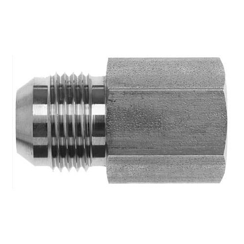 Hydraulic Connector, Straight, 1-1/16 x 12 in Nominal, 3/4 in Female JIC, Steel, 37 deg