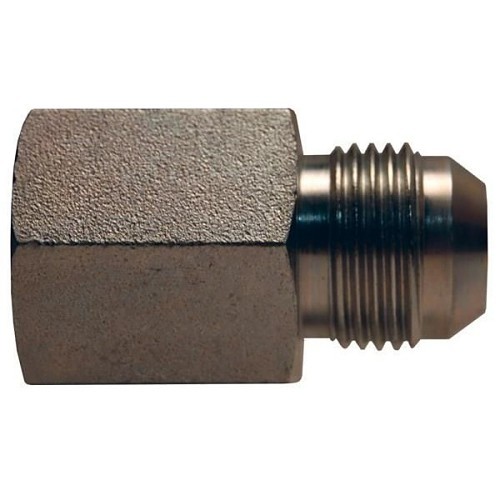 Hydraulic Connector, Straight, 3/4-16 in Nominal, 1/2 in Female JIC, Steel, 37 deg, Zinc Plated