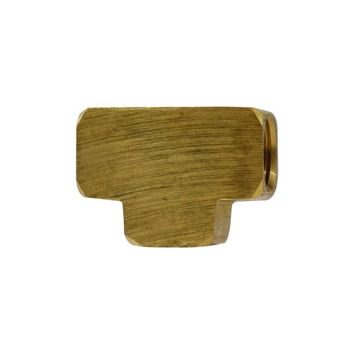 Union Tee, Barstock, Union Tee, 3/8 in Nominal, NPTF, Brass
