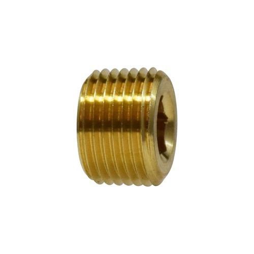Pipe Plug, Countersunk Hex, Plug, 3/8 in Nominal, NPTF, Brass, 3/4 in