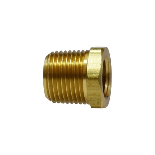 Pipe Bushing, Hex, Bushing, 3/4 x 1/2 in Nominal, NPTF, Brass