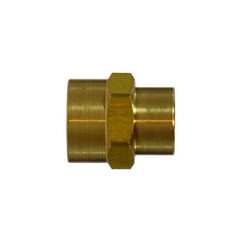 Coupling, Coupling, 1/2 x 3/8 in Nominal, FIP, Brass, 0.93 in Hex, 1.19 in Length