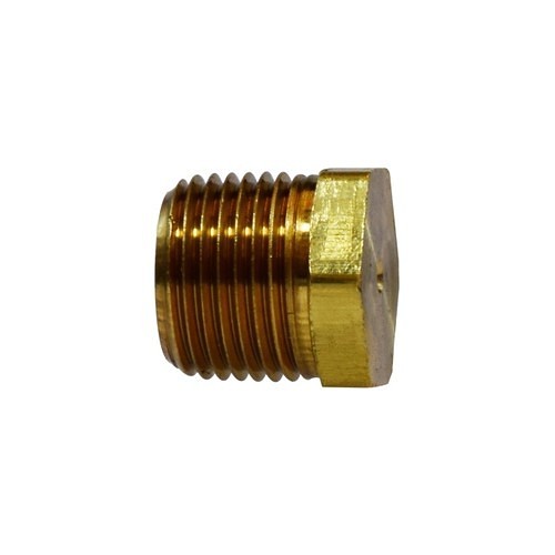 Pipe Plug, Solid, Plug, 1/2 in Nominal, Brass, 0.87 in Hex, 0.81 in Length