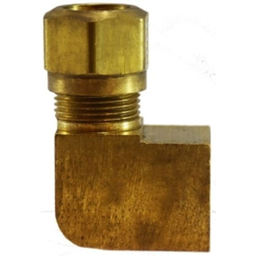 Air Brake Elbow, Elbow, 3/8 x 3/8 in Nominal, Tube x FNPTF, Brass, 150 psi, -40 to 200 deg F