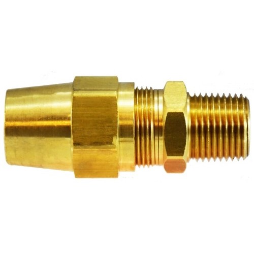 Air Brake Adapter, Adapter, 3/8 x 1/2 in Nominal, Tube x MNPTF, Brass, 150 psi, -40 to 200 deg F