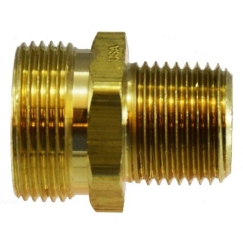 Air Brake Adapter, Adapter, 3/8 x 1/2 in Nominal, Male ABS x Male Pipe, Brass, 125 psi, -40 to 120 deg F