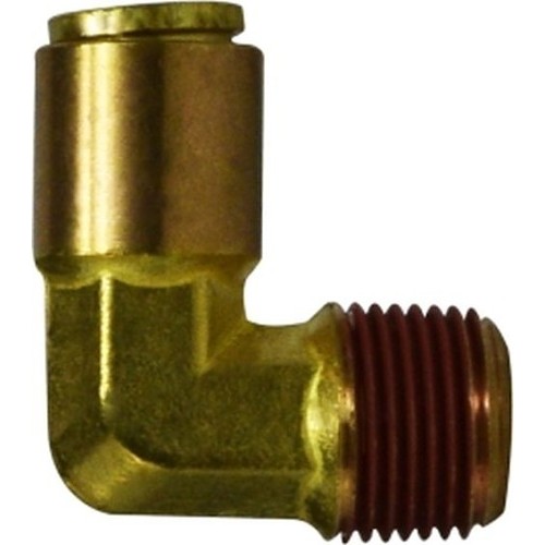 Push-In Elbow, Elbow, 5/8 x 1/2 in Nominal, Tube x MNPTF, Brass