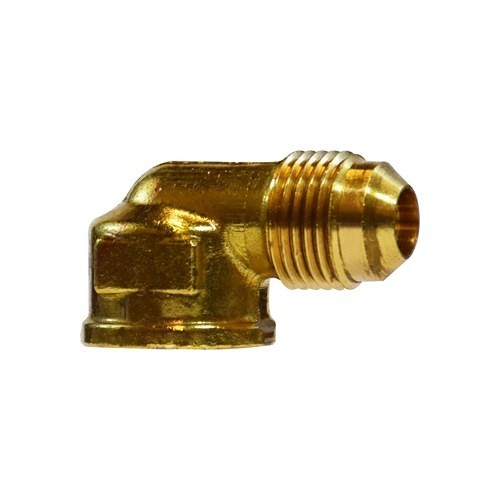 Midland Industries MIDCO 10314 90 deg Elbow, 90 deg Elbow, 1/4 in Nominal, Male Flare x FNPT, Brass