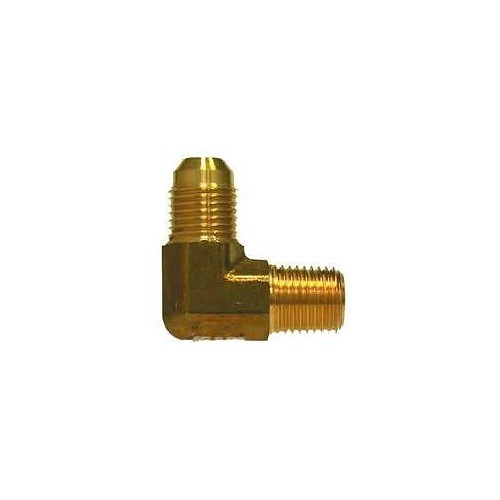 Midland Industries MIDCO 28760F 90 deg Forged Elbow, 7/16-20 x 1/8 in Nominal, JIC 37 Deg Flare x MNPT, Brass