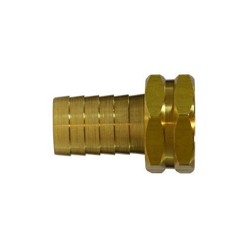 Midland Industries MIDCO 30032 Female Swivel Adapter, Straight, 1/2 x 3/4 in Nominal, Hose Barb x Female Garden Hose, Brass