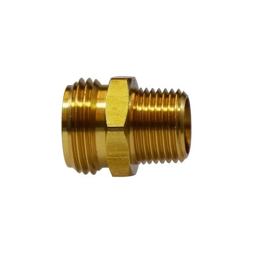 Midland Industries MIDCO 30058 Garden Hose Adapter, Straight, 3/4 x 1/2 in Nominal, Rigid MGH x Male Pipe, Brass