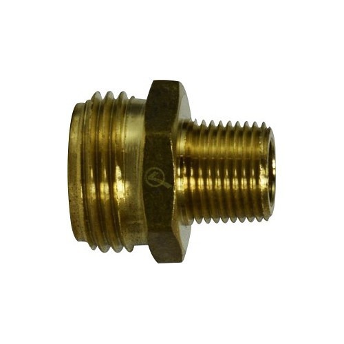 Midland Industries MIDCO 30058LF Garden Hose Adapter, 3/4 x 1/2 in Nominal, Rigid MGH x Male Pipe, Brass