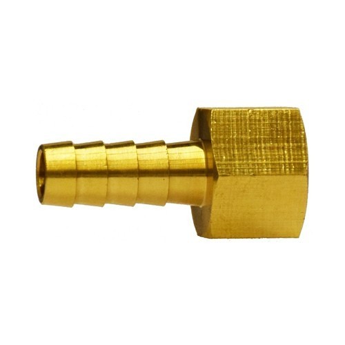 Midland Industries MIDCO 32053 Rigid Female Adapter, Straight, Adapter, 1/4 x 1/4 in Nominal, FNPTF x Hose Barb, Brass
