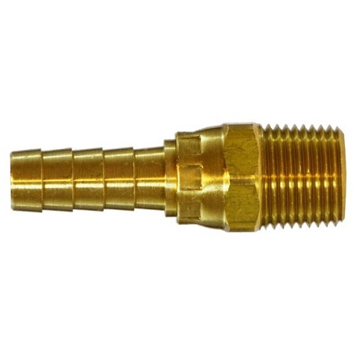 Midland Industries MIDCO 32349 Swivel Male Adapter, Straight, Adapter, 1/4 in Nominal, MNPTF x Hose Barb, Brass