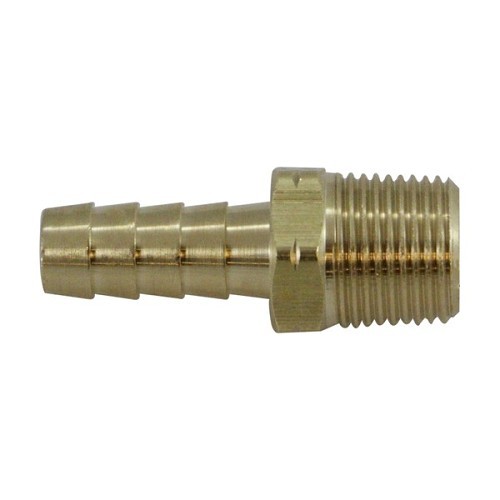 Midland Industries MIDCO 32454 Rigid Male BSPT Adapter, Adapter, 3/8 in Nominal, Hose Barb x BSPT, Brass