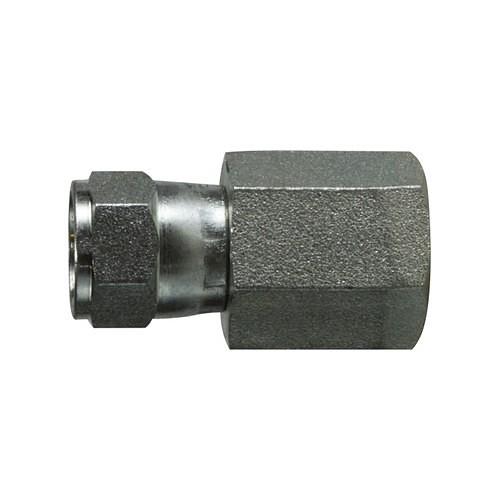 Midland Industries MIDCO 6506-12-12 Hydraulic Pipe Nut Adapter, 1-1/16-12 x 3/4 in Nominal, 37 deg JIC Swivel x Female, Steel