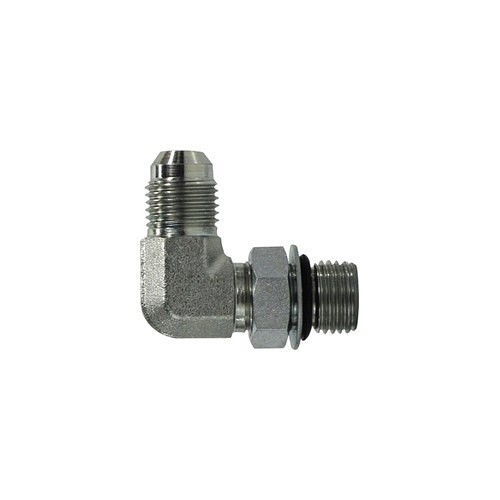 Midland Industries MIDCO 6801-NWO-6 Hydraulic 90 deg Elbow, 9/16-18 x 9/16-18 Nominal, JIC Swivel x O-Ring, Steel