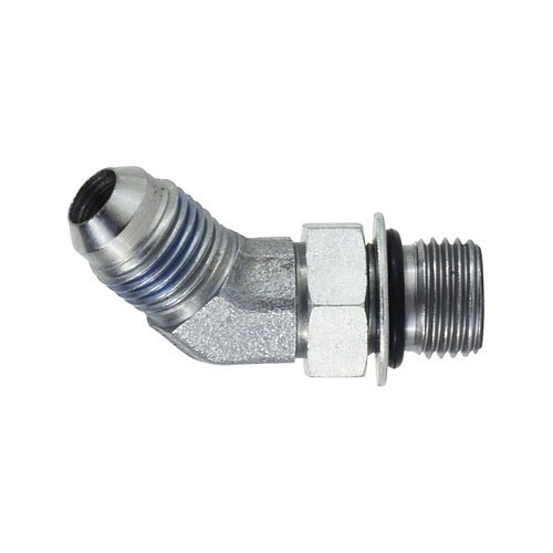 Midland Industries MIDCO 6802-NWO-4-6 Hydraulic 45 deg Elbow, 7/16-20 x 9/16-18 Nominal, JIC Swivel x O-Ring, Steel