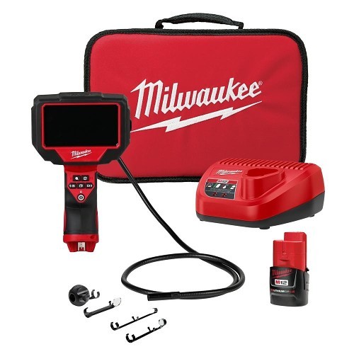 Milwaukee® 2323-21 M12™ M-Spector™ Inspection Camera Kit, 0.394 in Dia, 4.3 in LCD Display, Black/Red