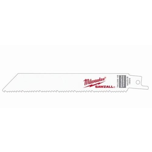 Milwaukee® 48-00-5091 Reciprocating Saw Blade, 6 in Length, 3/4 in Width, 8/12, Bi-Metal Body, Universal Tang