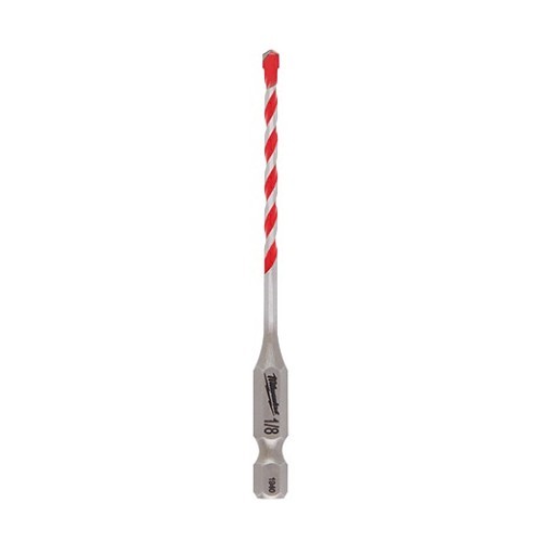 Milwaukee® 48-20-9006 Rotary Hammer Drill Bit, 1/4 in Shank, Hex Shank, 4 in Cutting Depth, Carbide Tipped Cutting Edge, 6 in Overall Length